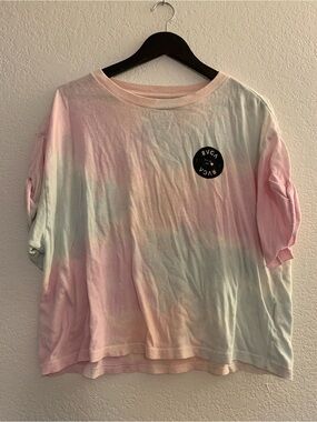 RVCA Tie-Dye Short Sleeve Tee - Pastel Pink & Light Blue
